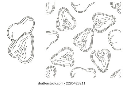 Coloring pattern for kitchen, restaurant or shop. Set in hand draw style