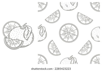 Coloring pattern for kitchen, restaurant or shop. Set in hand draw style