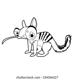 coloring pattern page. Funny cute cartoon Australian animals. Possum