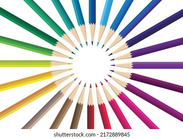 coloring pencils with 24 color variants