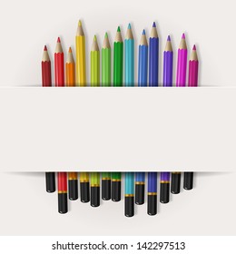 Coloring pencils with copy space, eps10 vector