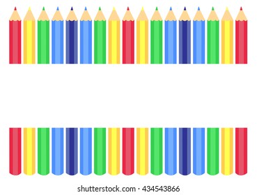 coloring pencils illustrated vector isolated