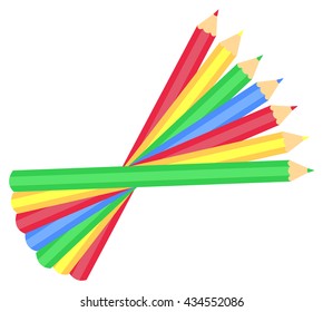 coloring pencils illustrated vector isolated