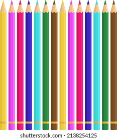 Coloring pencils, illustration, vector on a white background.