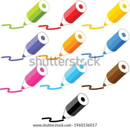 Coloring pencils vector school  illustration