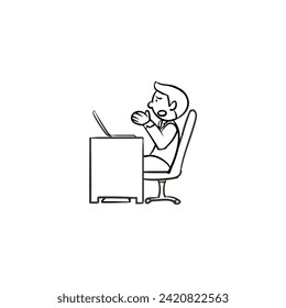 coloring poses of black and white office people business