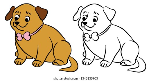 coloring puppy cute
