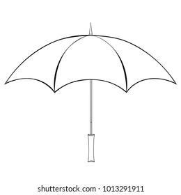 coloring from rain umbrella side view   vector illustration
