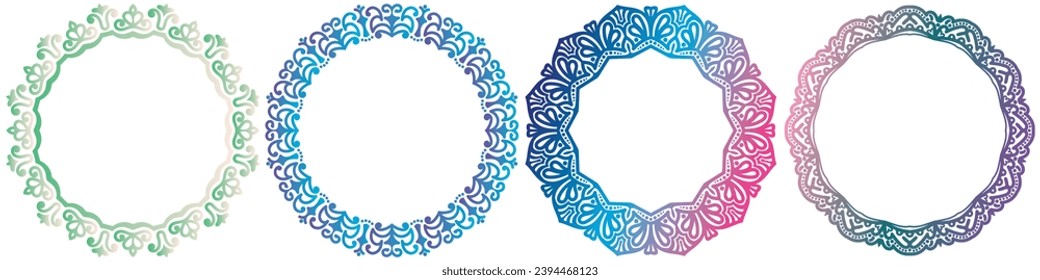 coloring ribbon isolated frame design set.
