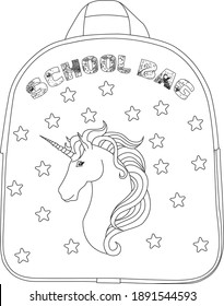 Coloring School bag for children