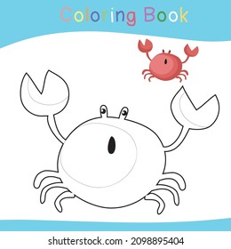 Coloring Sea Animals Worksheet Page. Educational Printable Coloring Worksheet. Coloring Game For Preschool Children. Black And White Vector Illustration. Motor Skills Education.