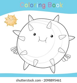 Coloring Sea Animals Worksheet Page. Educational Printable Coloring Worksheet. Coloring Game For Preschool Children. Black And White Vector Illustration. Motor Skills Education.