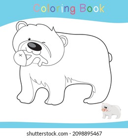 Coloring Sea Animals Worksheet Page. Educational Printable Coloring Worksheet. Coloring Game For Preschool Children. Black And White Vector Illustration. Motor Skills Education.