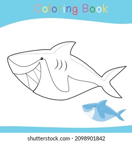 Coloring Sea Animals Worksheet Page. Educational Printable Coloring Worksheet. Coloring Game For Preschool Children. Black And White Vector Illustration. Motor Skills Education.