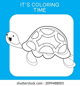 Coloring Sea Animals Worksheet Page. Educational Printable Coloring Worksheet. Coloring Game For Preschool Children. Black And White Vector Illustration. Motor Skills Education.