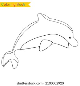 Coloring Sea Animals Worksheet Page. Educational Printable Coloring Worksheet. Coloring Game For Preschool Children. Black And White Vector Illustration. Motor Skills Education.