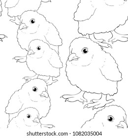 coloring seamless pattern  is  chicken baby  vector illustration