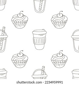 Coloring seamless pattern. Print for cloth design, textile, fabric, wallpaper