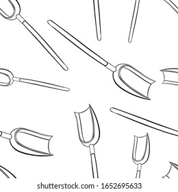 coloring seamless pattern shovel for digging the earth in the garden vector illustration
