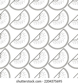 Coloring Seamless pattern with tropical fruits. Illustration in hand draw style