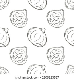Coloring Seamless pattern with tropical fruits. Illustration in hand draw style