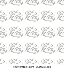Colorante Patrón de Seamless con frutas tropicales. Ilustración en estilo de dibujo a mano