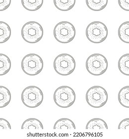 Coloring Seamless pattern with tropical fruits. Illustration in hand draw style