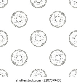Coloring Seamless pattern with tropical fruits. Illustration in hand draw style