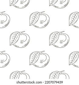 Farbenloses Muster mit tropischen Früchten. Illustration im handgezeichneten Stil