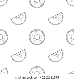 Coloring Seamless pattern with tropical fruits. Illustration in hand draw style