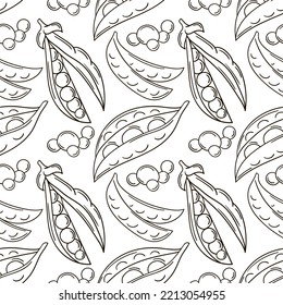 Coloring Seamless pattern with tropical fruits. Illustration in hand draw style