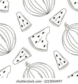 Colorante Patrón de Seamless con frutas tropicales. Ilustración en estilo de dibujo a mano