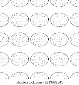 Coloring Seamless pattern with tropical fruits. Illustration in hand draw style of kiwi