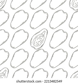 Colorante Patrón de Seamless con frutas tropicales. Ilustración en estilo de dibujo a mano de pera