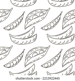 Coloring Seamless pattern with tropical fruits. Illustration in hand draw style