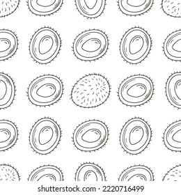 Farbenloses Muster mit tropischen Früchten. Illustration im handgezeichneten Stil