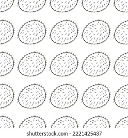 Coloring Seamless pattern with tropical fruits. Illustration in hand draw style