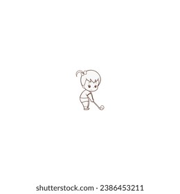 coloring set of children playing graphic