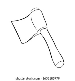 coloring sharp ax for chopping wood  vector illustration