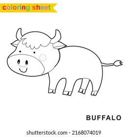 Hoja de colores para niños. Educativo imprimible sobre los animales. Ilustraciones vectoriales.