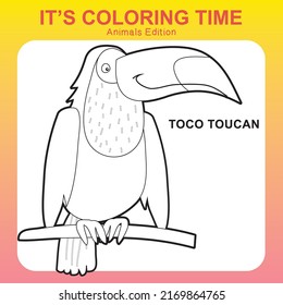 Coloring sheet for children. Educational printable about animals. Vector illustrations.