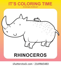 Coloring sheet for children. Educational printable about animals. Vector illustrations.