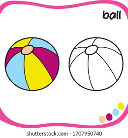 Coloring sheet for kids -  cartoon character - coloring ball