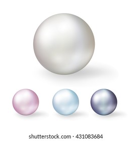 Coloring shell pearls isolated on white background.