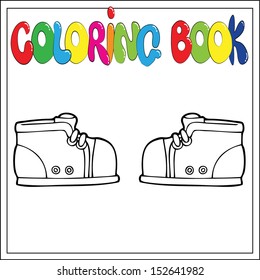 Coloring shoes vector illustration.