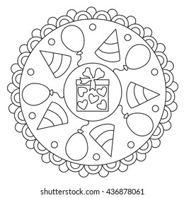 Einfache Feier Mandala färben