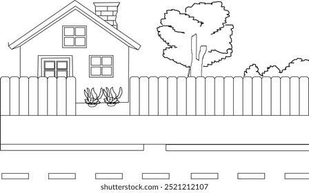 coloring a simple house. Drawing house. stock images of houses