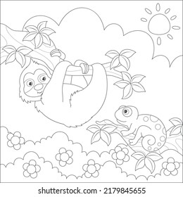 coloring sloth for kids activity