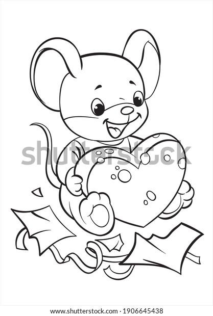 Coloring St Valentines Day Cartoon Vector Stock Vector (Royalty Free ...