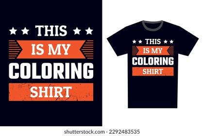Coloring T Shirt Design Template Vector